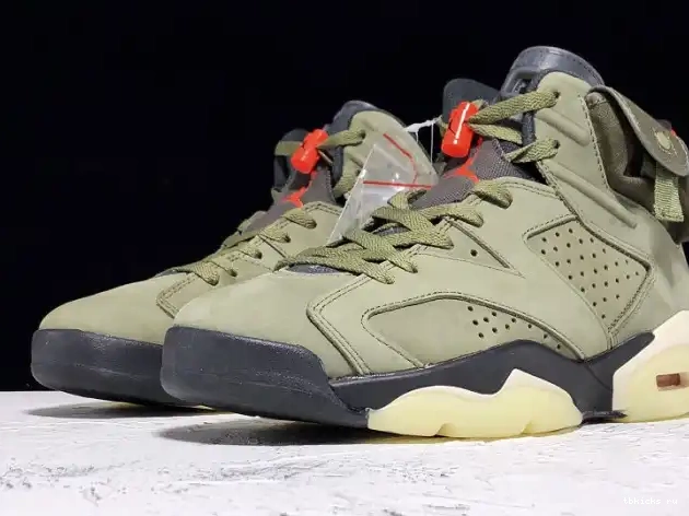 Reps TB x Scott Medium 6 Travis CN1084-200 Air Olive Jordan 0527